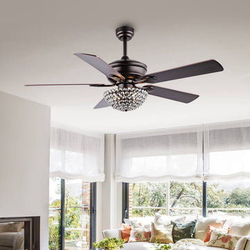 Cammy 52" Traditional Transitional Iron LED CEILING FAN - JONATHAN Y